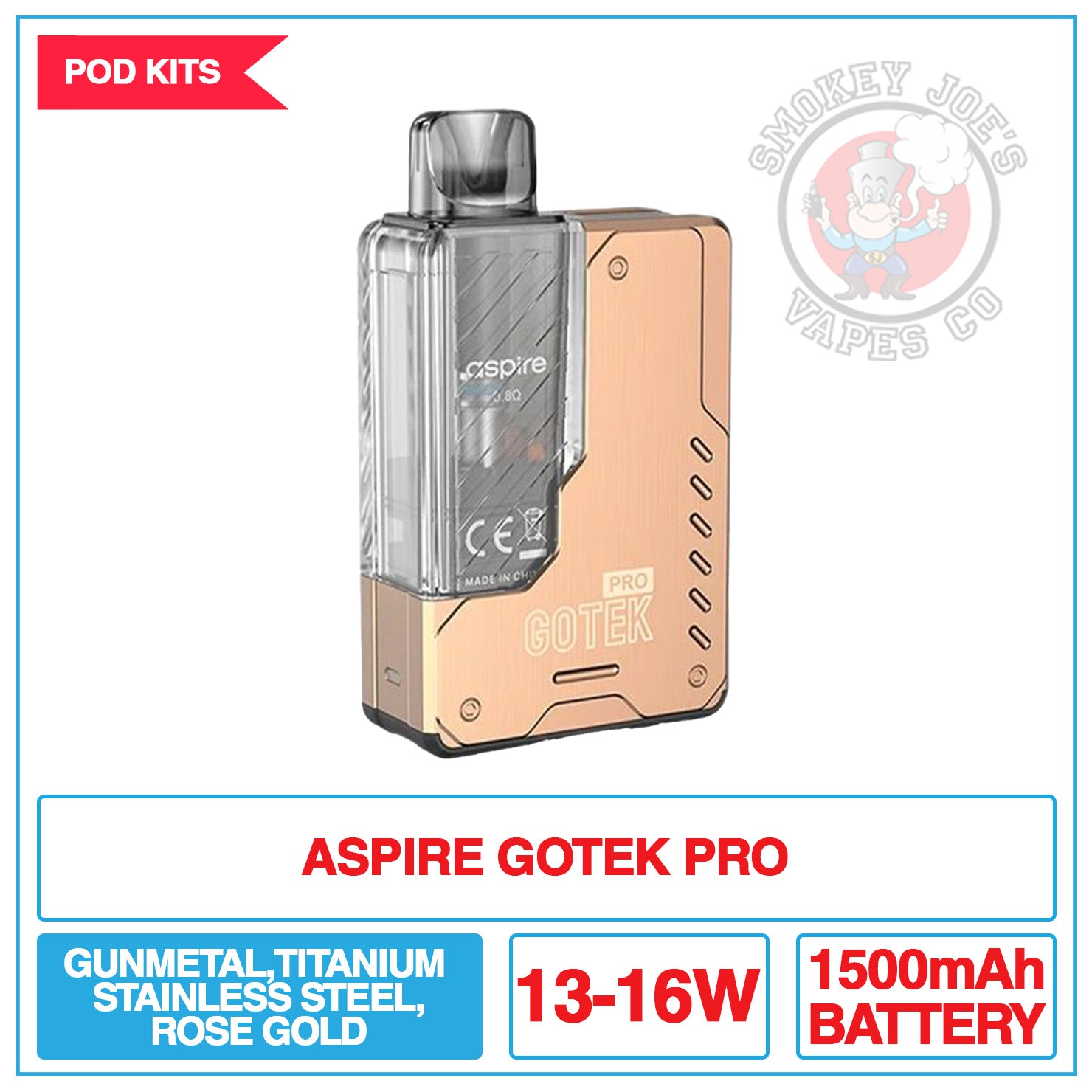 Aspire - Gotek Pro - Pod Kit | Smokey Joes Vapes Co Aspire - Gotek Pro - Pod Kit | Smokey Joes Vapes Co