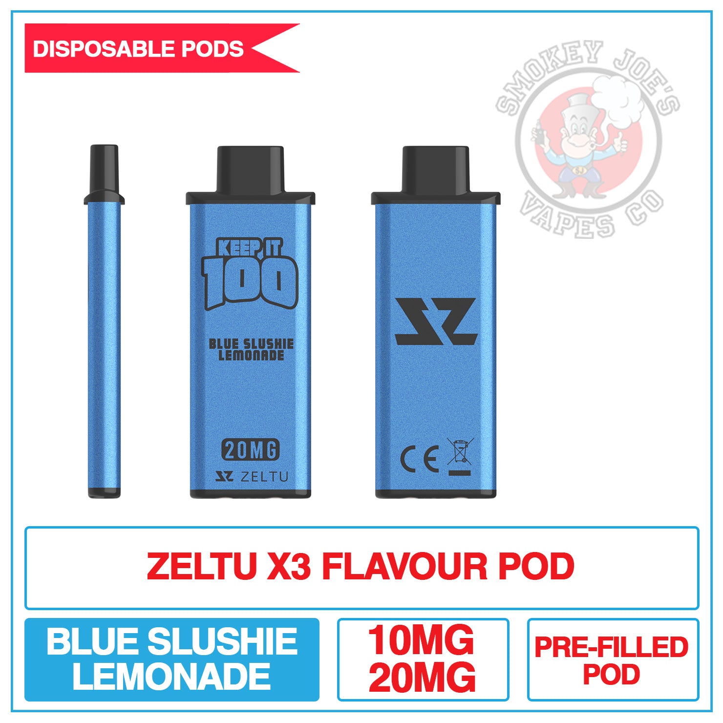 Zeltu X3 - Prefilled Pod - Keep It 100 - Blue slushie Lemonade | Smokey Joes Vapes Co Zeltu X3 - Prefilled Pod - Keep It 100 - Blue slushie Lemonade | Smokey Joes Vapes Co