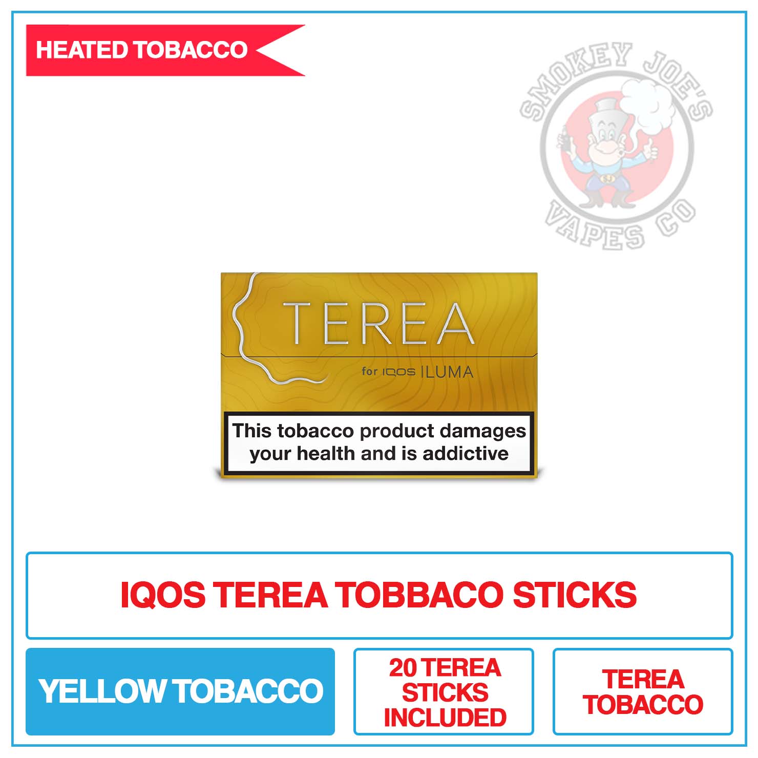 Terea - Yellow - Tobacco Sticks | Smokey Joes Vapes Co Terea - Yellow - Tobacco Sticks | Smokey Joes Vapes Co