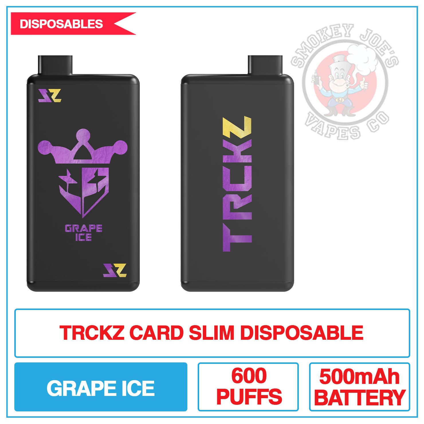 TRCKZ Card - Slim Disposable Vape - Grape Ice - 20mg | Smokey Joes Vapes Co TRCKZ Card - Slim Disposable Vape - Grape Ice - 20mg | Smokey Joes Vapes Co