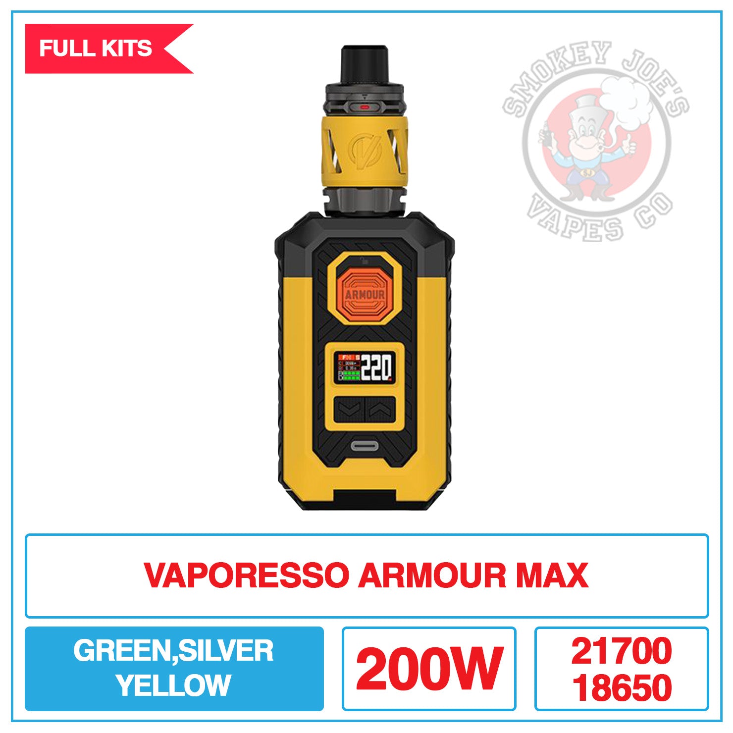 Vaporesso - Armour Max - Full Kit | Smokey Joes Vapes Co Vaporesso - Armour Max - Full Kit | Smokey Joes Vapes Co