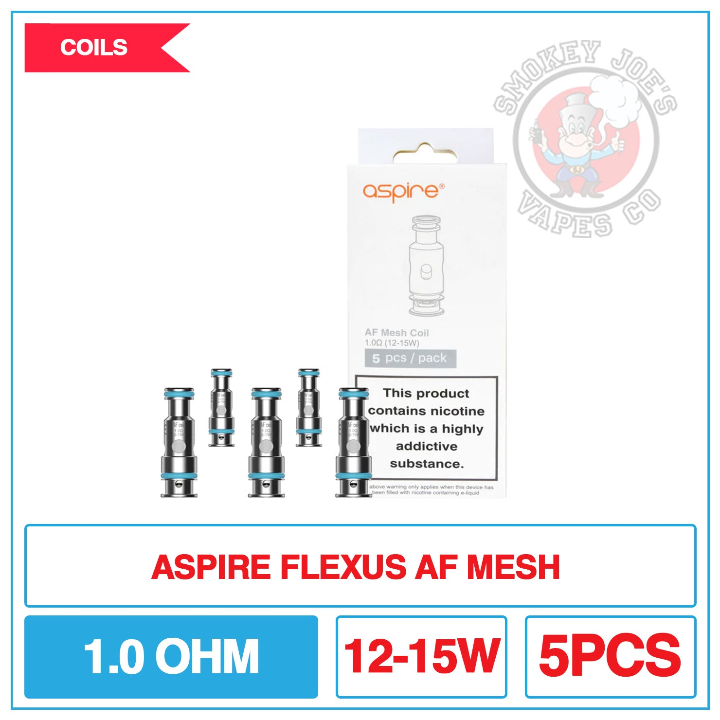Aspire Flexus AF Mesh 1.0 Replacement Coils 5PCS | Smokey Joes Vapes Co
