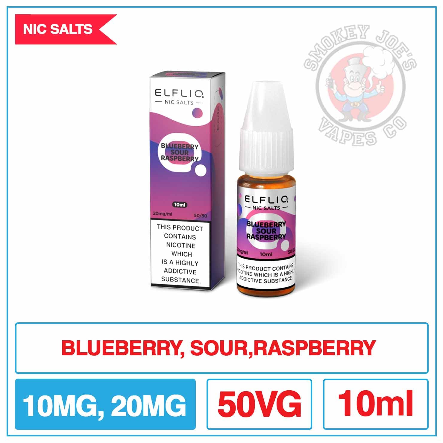 Elfliq - Nic Salt - Blueberry Sour Raspberry | Smokey Joes Vapes Co Elfliq - Nic Salt - Blueberry Sour Raspberry | Smokey Joes Vapes Co