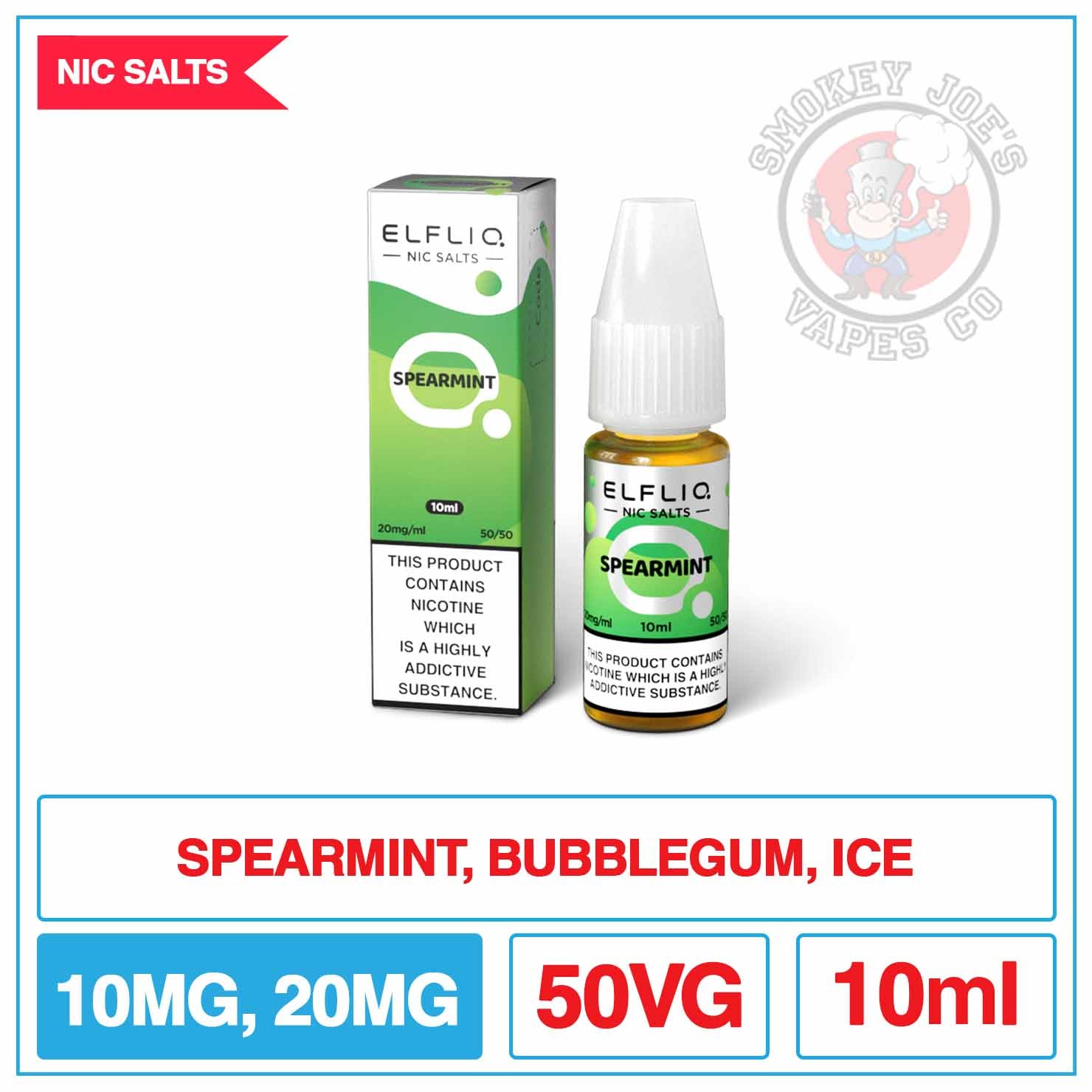 Elfliq - Nic Salt - Spearmint | Smokey Joes Vapes Co Elfliq - Nic Salt - Spearmint | Smokey Joes Vapes Co