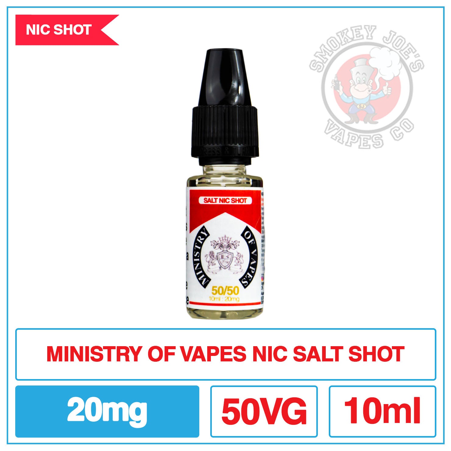 Ministry Of Vapes - 50/50 Salt Nic Shot - 20mg | Smokey Joes Vapes Co Ministry Of Vapes - 50/50 Salt Nic Shot - 20mg | Smokey Joes Vapes Co
