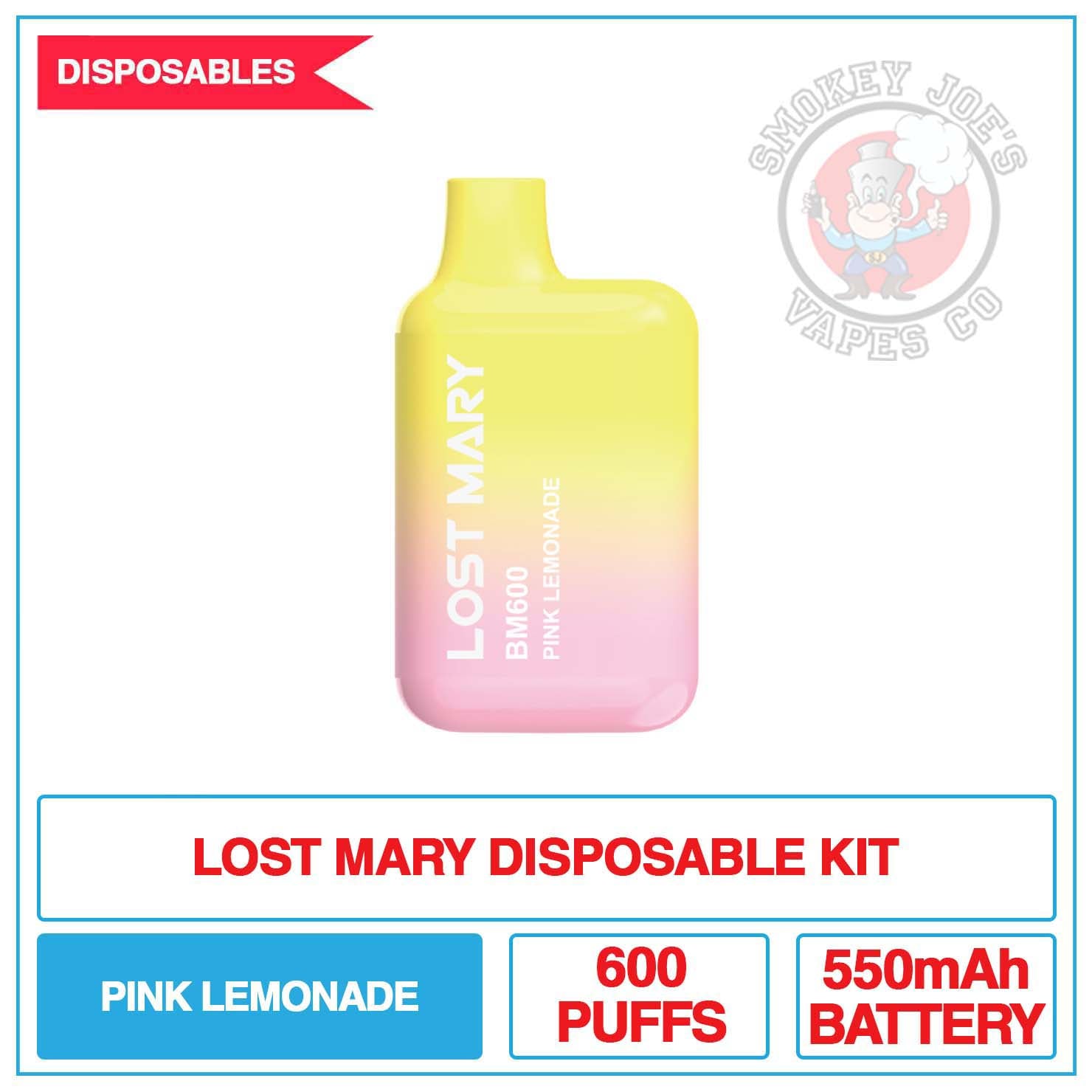 Pink Grapefruit Lost Mary BM600 Disposable Pod Device, 5 for £20