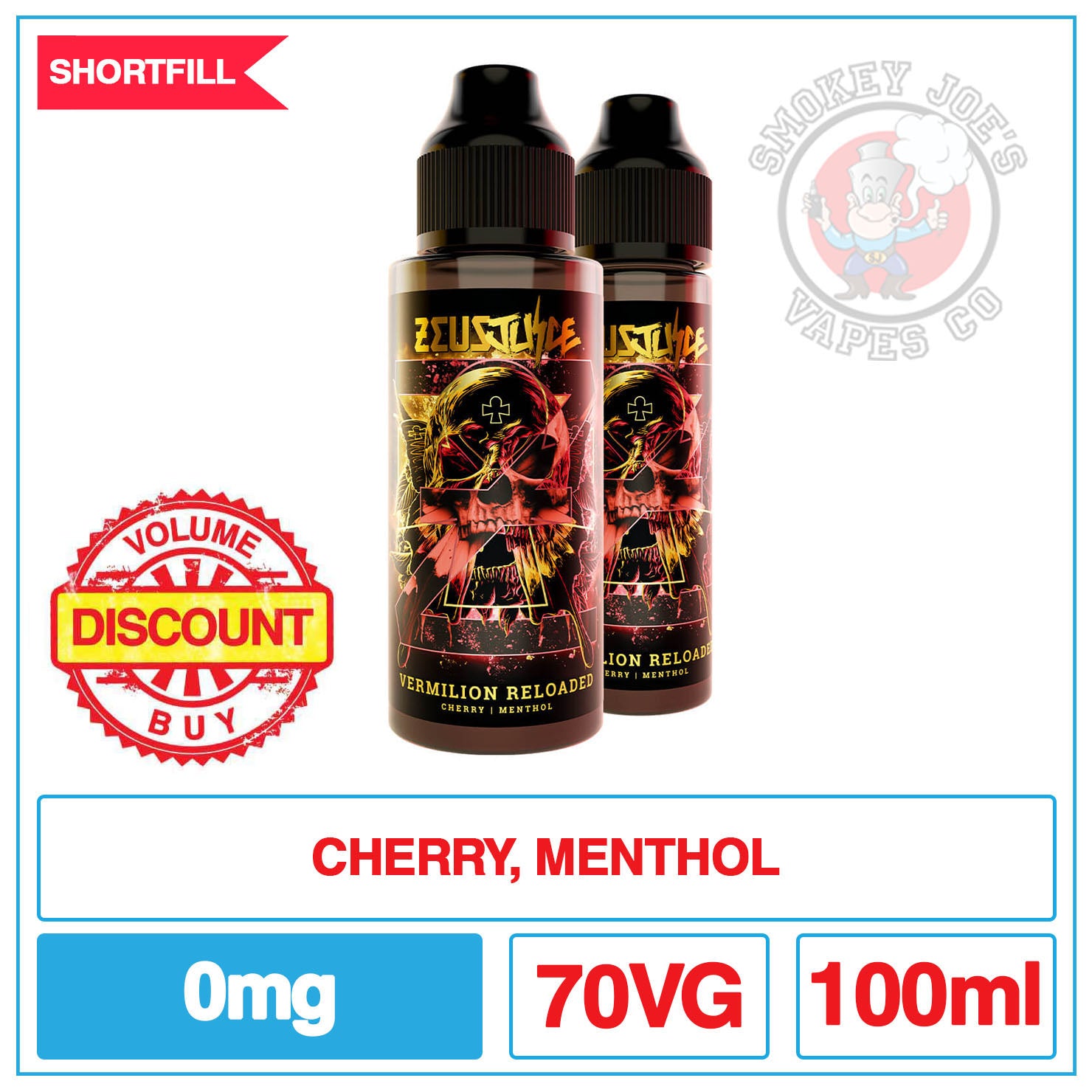 Zeus Juice - Vermillion Reloaded - 100ml | Smokey Joes Vapes Co Zeus Juice - Vermillion Reloaded - 100ml | Smokey Joes Vapes Co