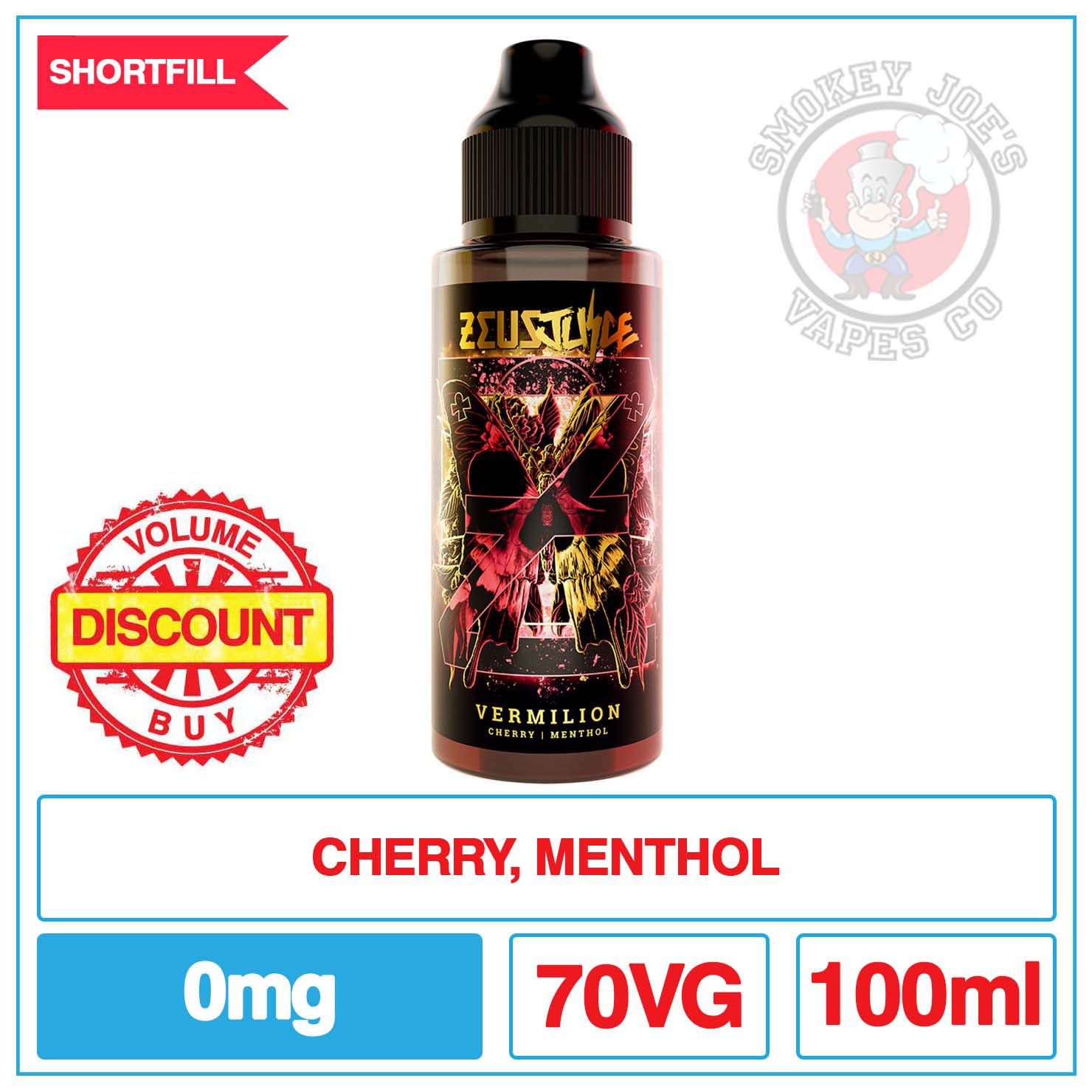 Zeus Juice - Vermillion - 100ml | Smokey Joes Vapes Co Zeus Juice - Vermillion - 100ml | Smokey Joes Vapes Co