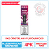 SKE Crystal 4 In 1 Replacement Pods - Blueberry Sour Raspberry