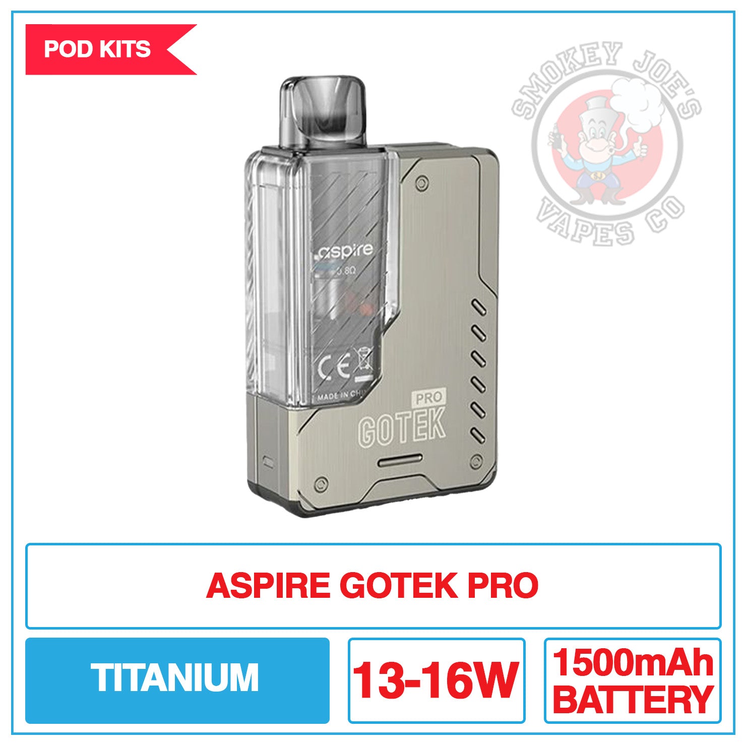 Aspire - Gotek Pro - Pod Kit | Smokey Joes Vapes Co Aspire - Gotek Pro - Pod Kit | Smokey Joes Vapes Co