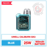 Uwell - Caliburn - GK3 - Pod Kit - Blue | Smokey Joes Vapes Co