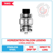 HorizonTech - Falcon Legend - Subohm Tank - Stainless Steel | Smokey Joes Vapes Co