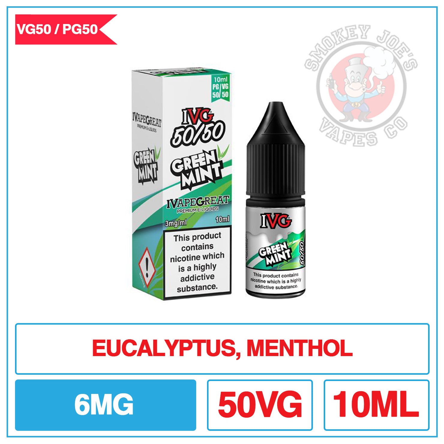 IVG 50/50 - Green Mint | Smokey Joes Vapes Co IVG 50/50 - Green Mint | Smokey Joes Vapes Co