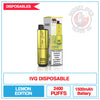IVG 2400 - Disposable Vape - Lemon Edition | Smokey Joes Vapes Co