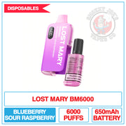 Lost Mary - BM6000 - Blue Sour Raspberry - Disposable Vape Kit | Smokey Joes Vapes Co