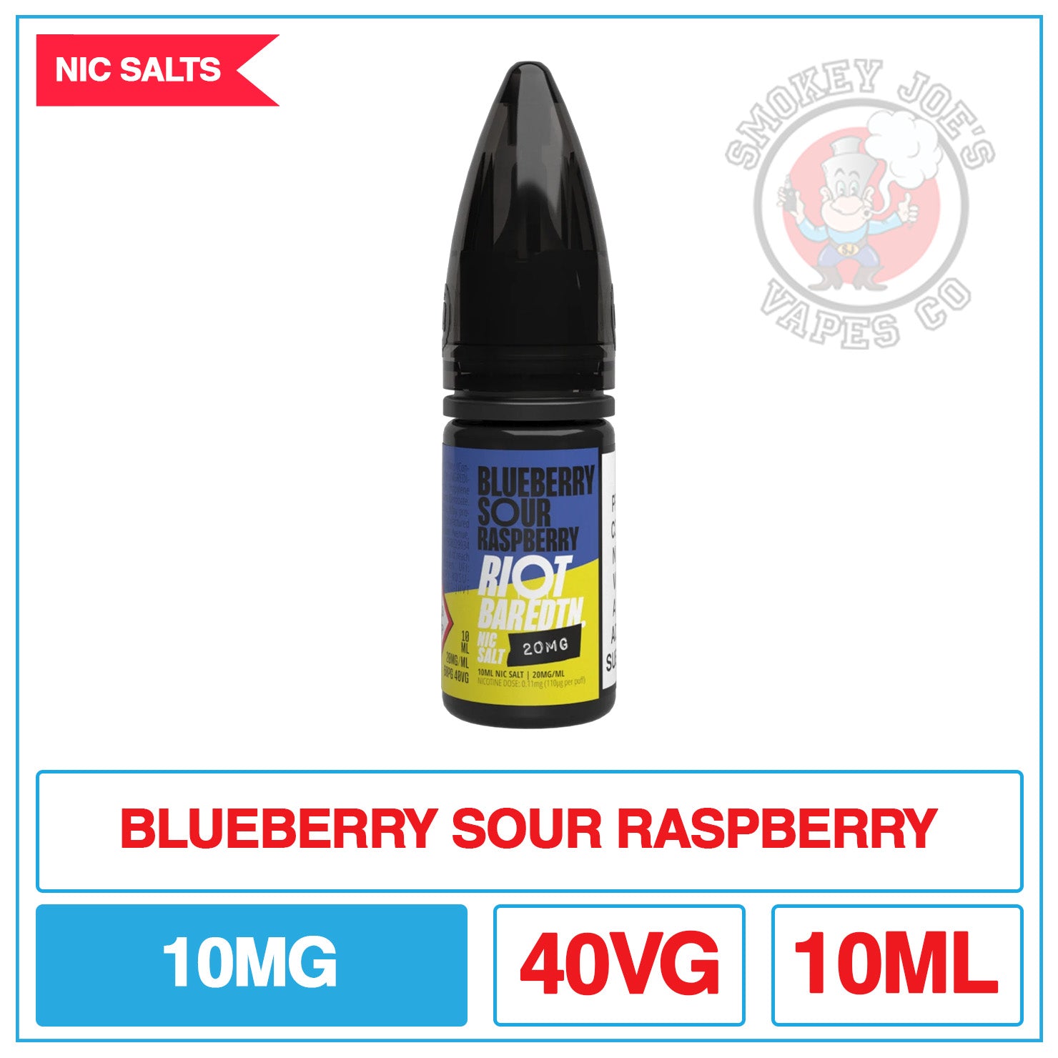 Riot Bar EDTN - Nic Salt - Blueberry Sour Raspberry | Smokey Joes Vapes Co Riot Bar EDTN - Nic Salt - Blueberry Sour Raspberry | Smokey Joes Vapes Co