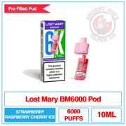 Lost Mary - BM6000 - Strawberry Raspberry Cherry Ice - Pre Filled Pod