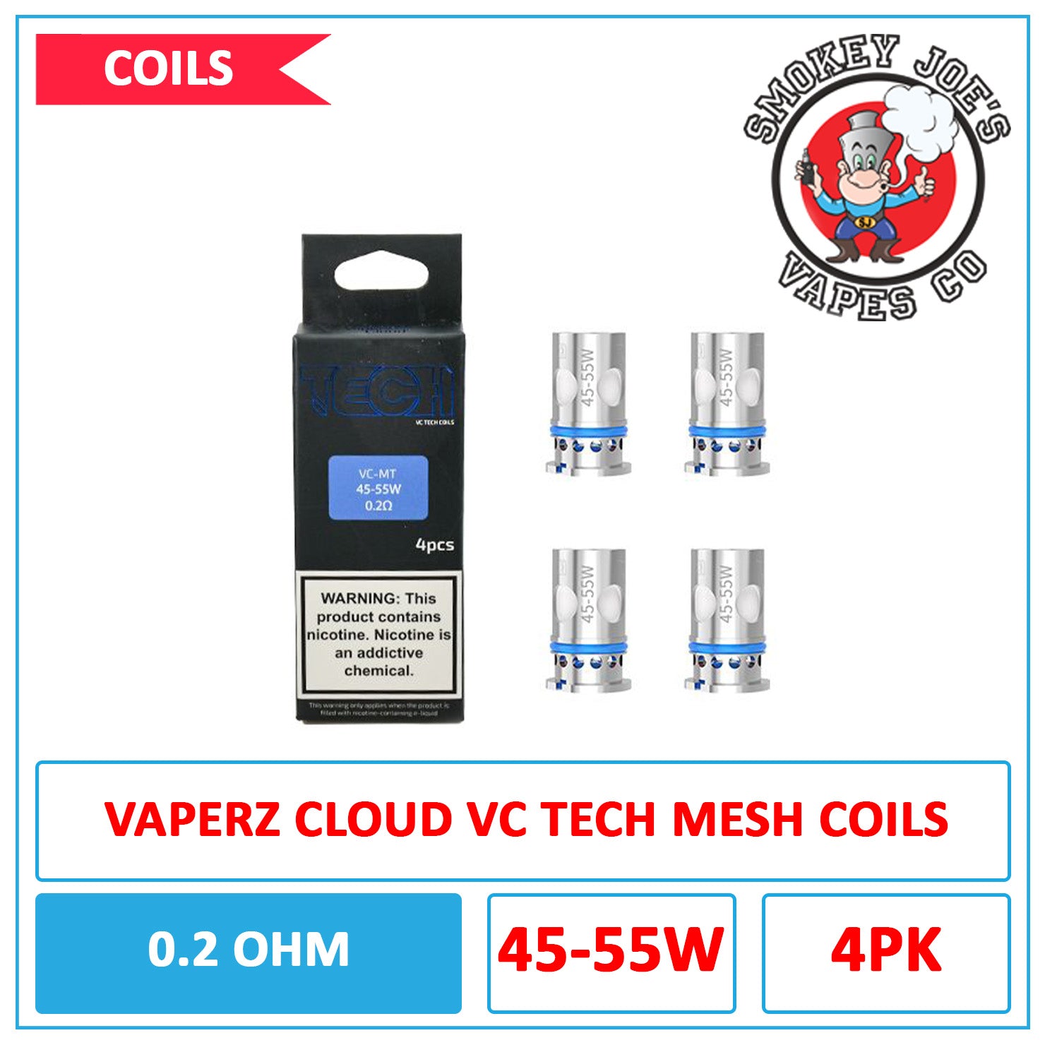 Vaperz Cloud - VC Tech Mesh - Replacement Coils - 4 Pack | Smokey Joes Vapes Co Vaperz Cloud - VC Tech Mesh - Replacement Coils - 4 Pack | Smokey Joes Vapes Co