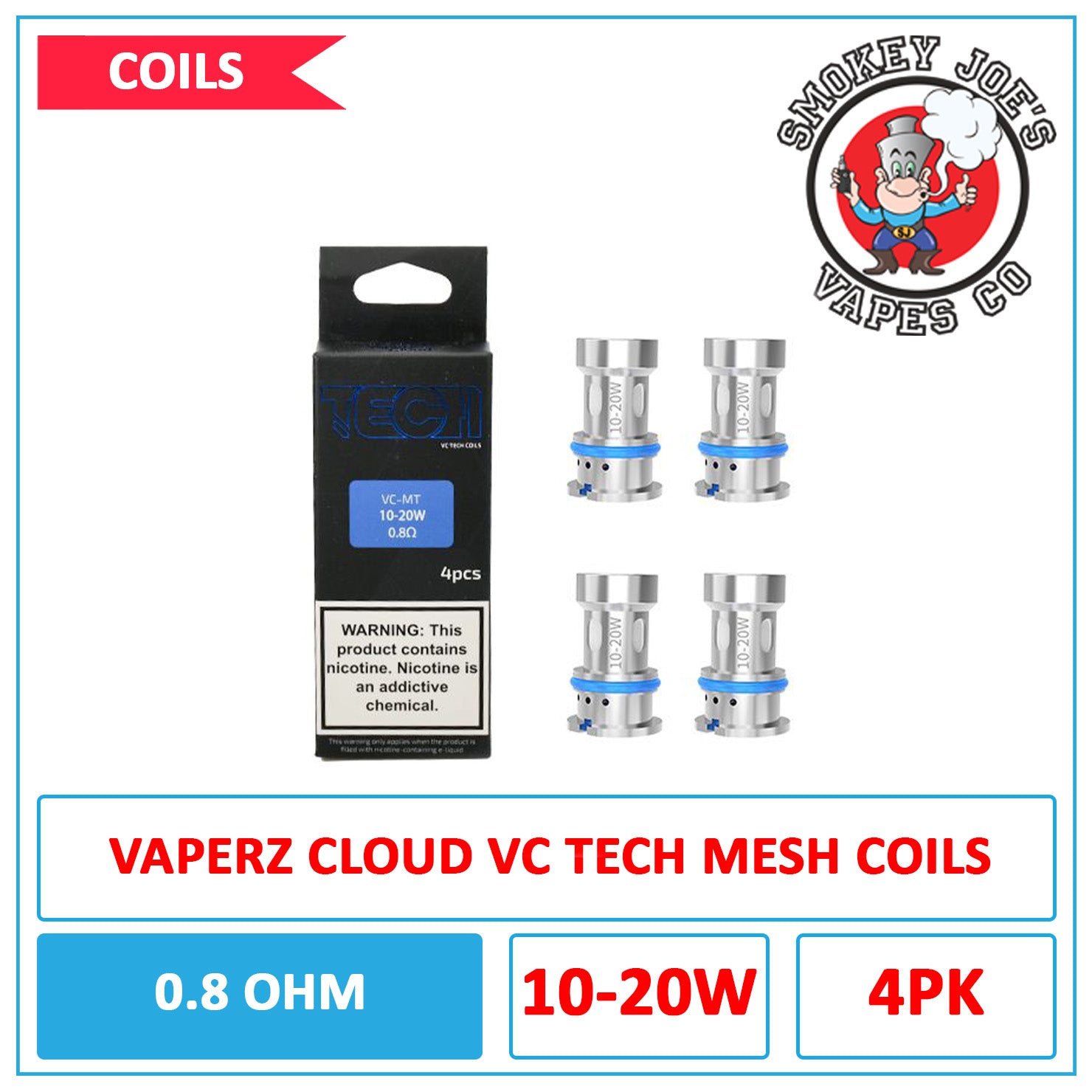 Vaperz Cloud - VC Tech Mesh - Replacement Coils - 4 Pack | Smokey Joes Vapes Co Vaperz Cloud - VC Tech Mesh - Replacement Coils - 4 Pack | Smokey Joes Vapes Co