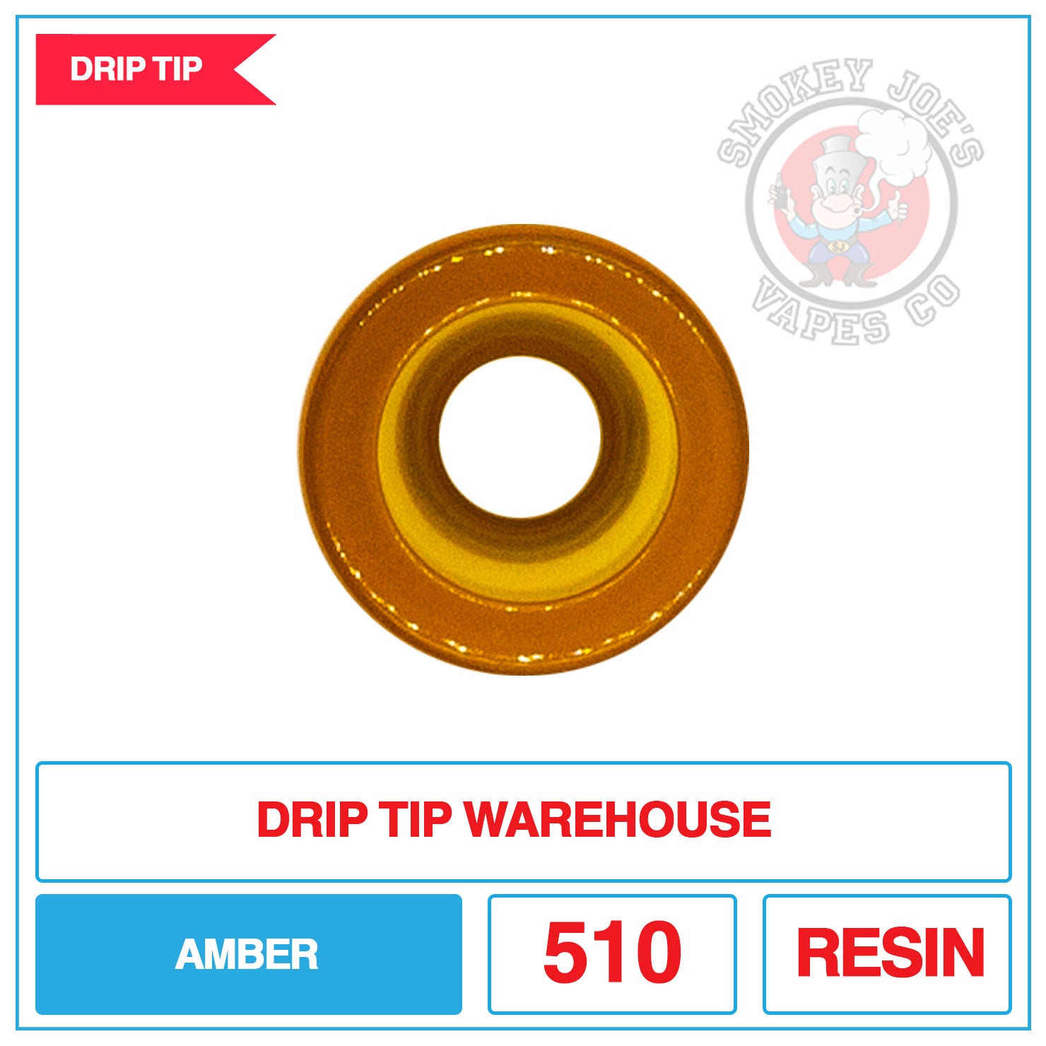 Drip Tip Warehouse - 510 Drip Tip - Amber | Smokey Joes Vapes Co Drip Tip Warehouse - 510 Drip Tip - Amber | Smokey Joes Vapes Co