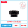 Drip Tip Warehouse - 810 Drip Tip - Black Glitter | Smokey Joes Vapes Co