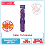 Elux Legend Mini - Blackcurrant Menthol | Smokey Joes Vapes Co