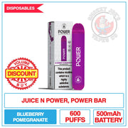 Juice N Power  - Power Bar - Blueberry Pomegranate | Smokey Joes Vapes Co