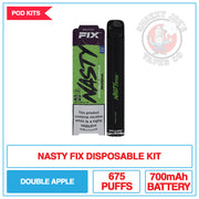Nasty Fix Disposable - Double Apple Shisha |  Smokey Joes Vapes Co.