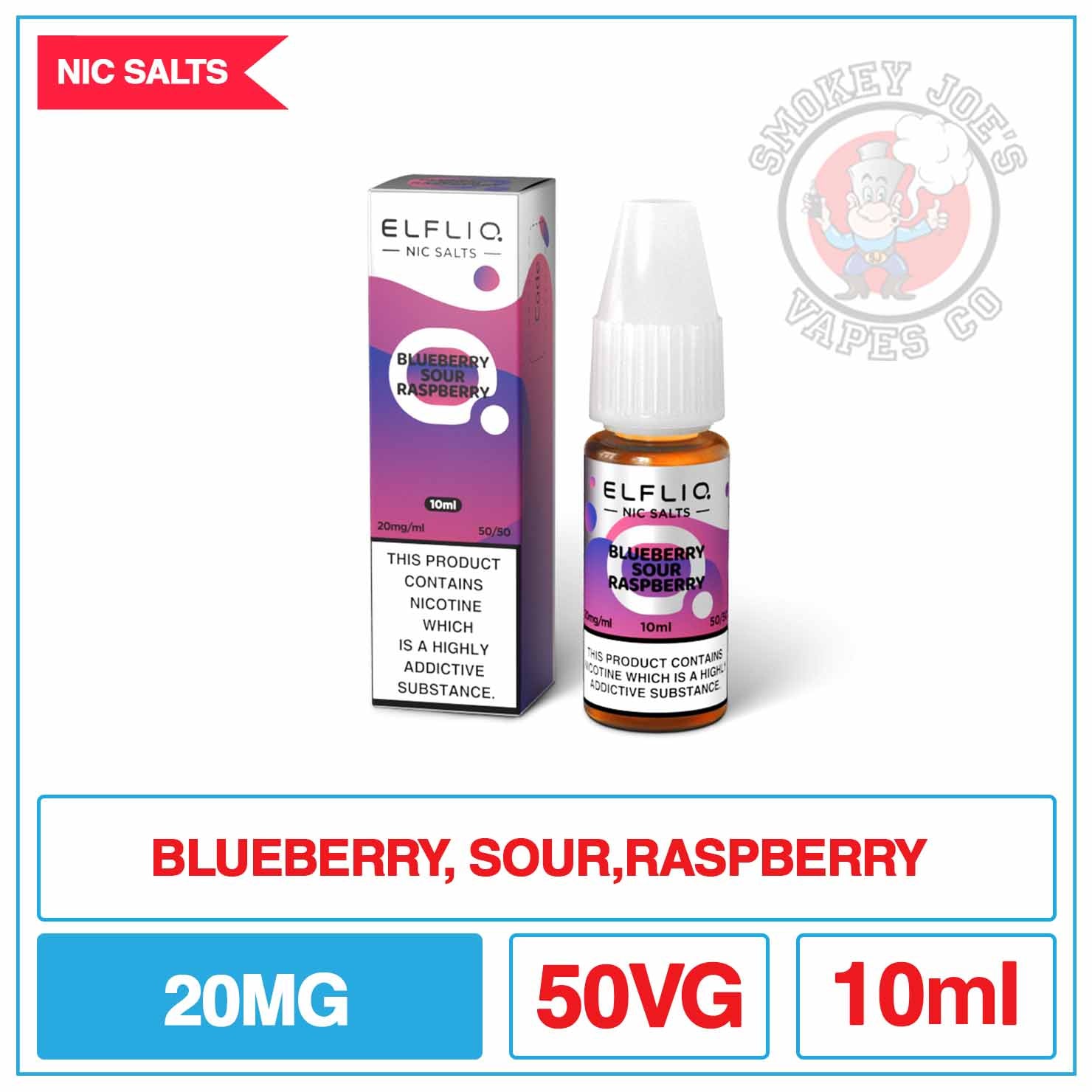 Elfliq - Nic Salt - Blueberry Sour Raspberry | Smokey Joes Vapes Co Elfliq - Nic Salt - Blueberry Sour Raspberry | Smokey Joes Vapes Co