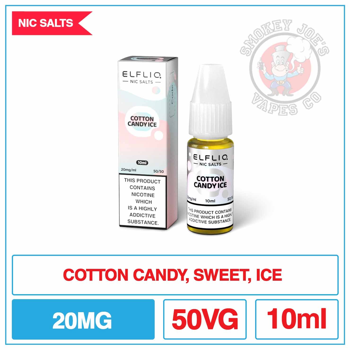 Elfliq - Nic Salt - Cotton Candy Ice | Smokey Joes Vapes Co Elfliq - Nic Salt - Cotton Candy Ice | Smokey Joes Vapes Co
