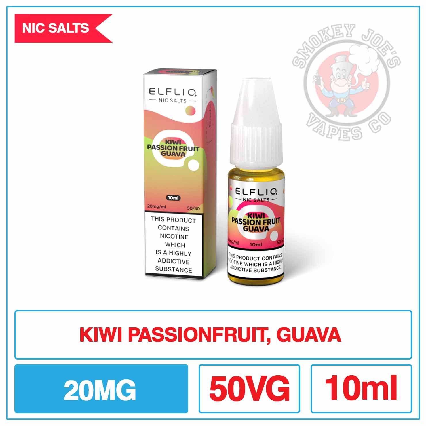 Elfliq - Nic Salt - Kiwi Passion Fruit Guava | Smokey Joes Vapes Co Elfliq - Nic Salt - Kiwi Passion Fruit Guava | Smokey Joes Vapes Co