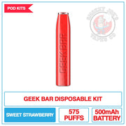 Geek Bar - Disposable Kit - Sweet Strawberry - 10mg |  Smokey Joes Vapes Co.