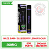 Haze Bar CBD Disposable - Blueberry Lemon Sour - 300mg |  Smokey Joes Vapes Co.