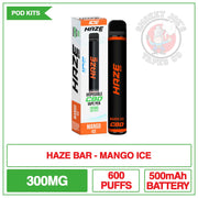Haze Bar CBD Disposable - Mango Ice - 300mg |  Smokey Joes Vapes Co.