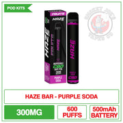 Haze Bar CBD Disposable - Purple Soda - 300mg |  Smokey Joes Vapes Co.
