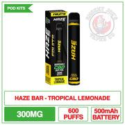 Haze Bar CBD Disposable - Tropical Lemonade - 300mg |  Smokey Joes Vapes Co.