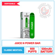 Juice N Power Power Bar  Classic Menthol | Smokey Joes Vapes Co