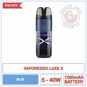 Vaporesso - Luxe X - Pod Kit - Blue | Smokey Joes Vapes Co