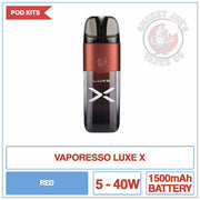 Vaporesso - Luxe X - Pod Kit - Red | Smokey Joes Vapes Co