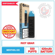 Riot Squad QBar Disposable - Menthol Ice - 20mg | Smokey Joes Vapes Co