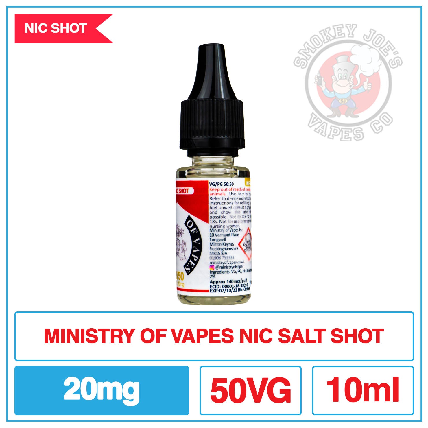 Ministry Of Vapes - 50/50 Salt Nic Shot - 20mg | Smokey Joes Vapes Co Ministry Of Vapes - 50/50 Salt Nic Shot - 20mg | Smokey Joes Vapes Co