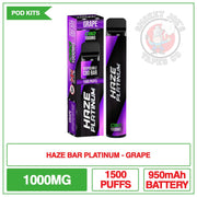 Haze Bar Platinum CBD Disposable - Purple Soda - 1000mg |  Smokey Joes Vapes Co.