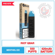 Riot Squad QBar Disposable - Menthol Ice - 20mg |  Smokey Joes Vapes Co.