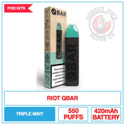 Riot Squad QBar Disposable - Triple Mint -20mg |  Smokey Joes Vapes Co.