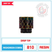 Drip Tip Warehouse - 810 Drip Tip - Red and Green Cobra |  Smokey Joes Vapes Co.