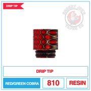 Drip Tip Warehouse - 810 Drip Tip - Red and Green Cobra |  Smokey Joes Vapes Co.