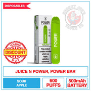 Juice N Power - Power Bar - Sour Apple | Smokey Joes Vapes Co