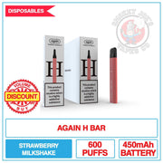 Again - H Bar Disposable - Strawberry Milkshake | Smokey Joes Vapes Co