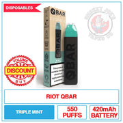 Riot Squad QBar Disposable - Triple Mint -20mg | Smokey Joes Vapes Co