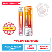 Vape Bars - Diamond Bar - Passion Peach Lemon - 20mg | Smokey Joes Vape Co